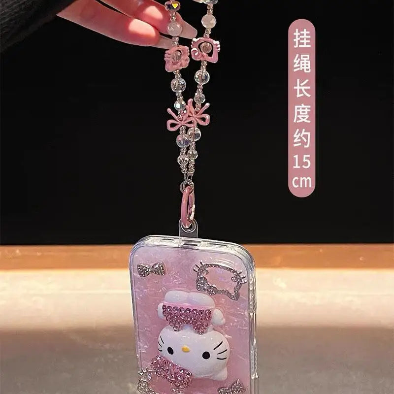 Sanrios Hello Kittys Mobile Phone Shell 3D Flash Diamond for Iphone 16 15 14 13 Pro Max Iphone Xs