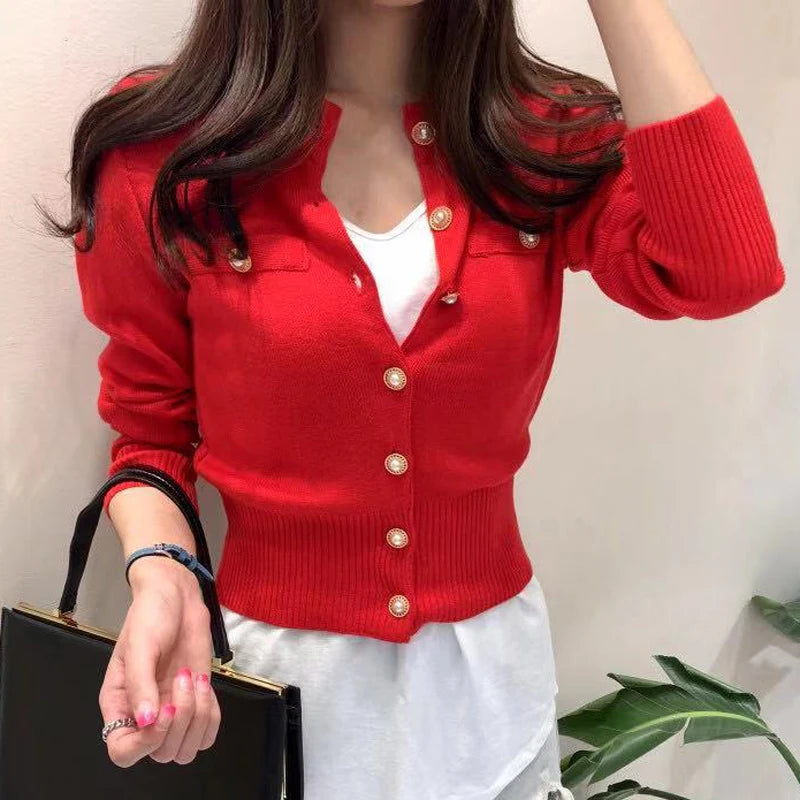 Pearl Button Knit Cardigan