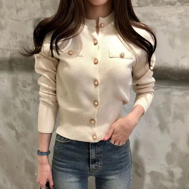 Pearl Button Knit Cardigan