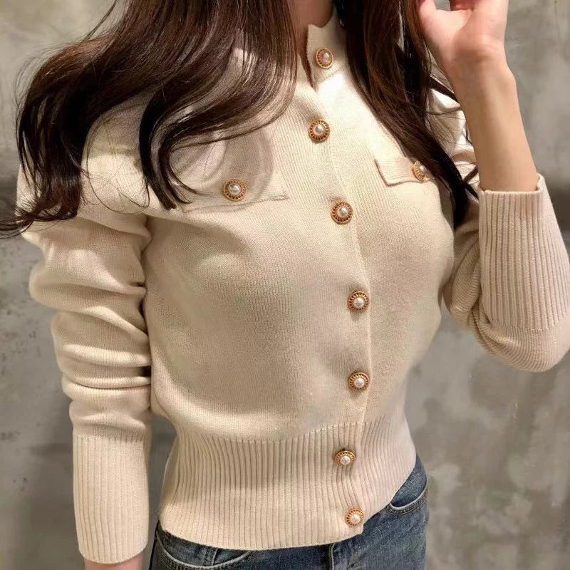 Pearl Button Knit Cardigan